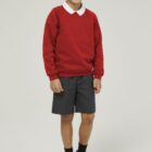 Trutex crew neck school sweatshirt in scarlet Red, combining a smart look with durable, easy-care fabric.