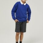 Trutex unisex Cobalt school sweatshirt with crew neck and raglan sleeves