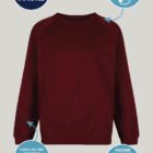Maroon uniform sweatshirt from Trutex with a traditional crew neck cut, designed for comfort and repeated washing