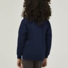 Ink blue Trutex school sweatshirt worn as part of uniform, comfortable long sleeve design suitable for all-day use