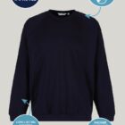 Ink Blue uniform sweatshirt from Trutex with a traditional crew neck cut, designed for comfort and repeated washing