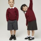 Wine school crew neck sweatshirt by Trutex with ribbed cuffs and hem, durable fabric - ideal for everyday school wear