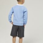 Sky blue Trutex school sweatshirt worn as part of uniform, comfortable long sleeve design suitable for all-day use