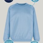 Sky Blue uniform sweatshirt from Trutex with a traditional crew neck cut, designed for comfort and repeated washing