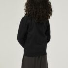 Back view of Trutex black school cardigan made from durable sweat fabric with soft brushed inner fabric