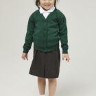 Bottle School Cardigan made from sweatshirt fabric, a great choice for allergy and skin conditions