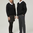 Trutex V-neck school sweatshirt Black durable low pill uniform jumper