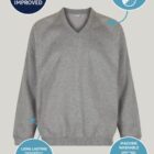 Marl Grey Trutex unisex v-neck school sweatshirt - comfortable fit schoolwear