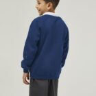 Royal Blue V-neck uniform sweatshirt back view durable everyday school jumper
