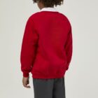 Scarlet Red V-neck uniform sweatshirt back view durable everyday school jumper