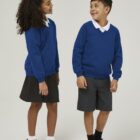 Trutex V-neck school sweatshirt Cobalt blue durable low pill uniform jumper