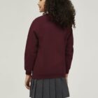 Maroon V-neck uniform sweatshirt back view durable everyday school jumper