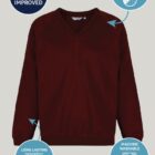 Features of maroon Trutex unisex v-neck school sweatshirt - comfortable fit schoolwear