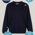 Features of ink blue Trutex unisex v-neck school sweatshirt - comfortable fit schoolwear