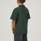 Trutex school polo shirt back view displaying plain design and structured fit