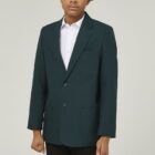 Boys stain resistant school blazer showing tailored fit and structure