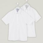 Twin pack of girls easy care school blouses in white