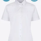 Features of white short sleeve school blouse twin pack