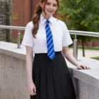 Comfortable fit girls school blouse worn with uniform