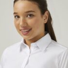 Closeup of slim fit school blouse