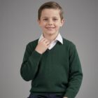 Bottle Green V-Neck School Jumper by Hunter Schoolwear