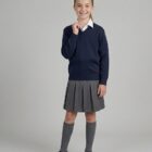 Navy unisex V-neck school jumper by Hunter schoolwear