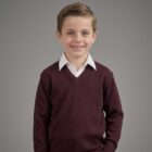 Wine V-Neck School Pullover by Hunter Schoolwear