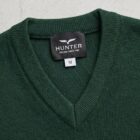 V- neck detail - bottle green school pullover