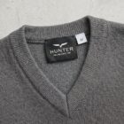 V- neck detail - grey school pullover