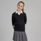 Black V-neck school jumper by Hunter schoolwear