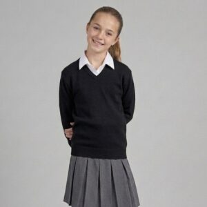 Black V-neck school jumper by Hunter schoolwear