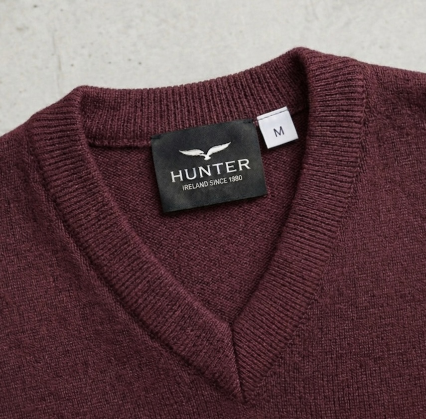 V- neck detail - wine school pullover