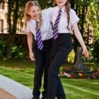 Slim fit school blouse as part of a school uniform