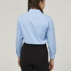 Reverse view revere collar blouse