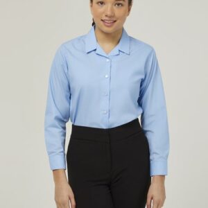Revere collar school blouse - regular fit and long sleeve