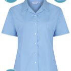 Features of short sleeve school blouse