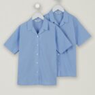 Blue Twin pack revere blouse standard fit by Trutex