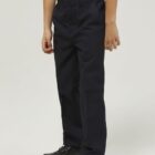 Close up of Junior Boys Classic Fit School Trousers in Navy