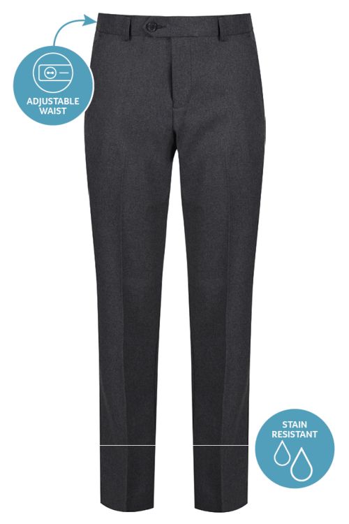 Features of Graphite Contemporary School Trousers by Trutex
