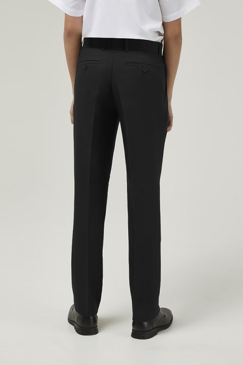 Back view of Black Contemporary School Trousers by Trutex