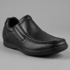 Ninety78 Black Slip-on School Shoes